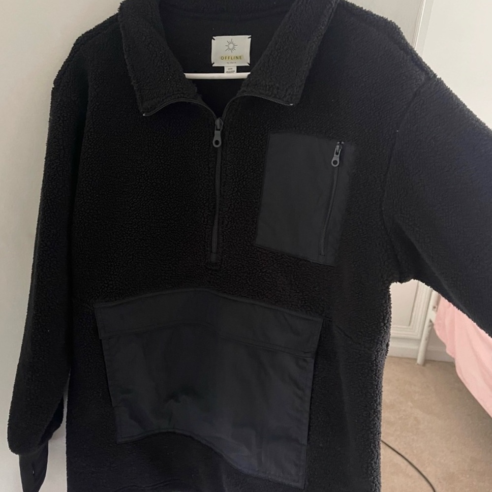 OFFLINE by Aerie Sherpa Nylon Quarter Zip Jacket
